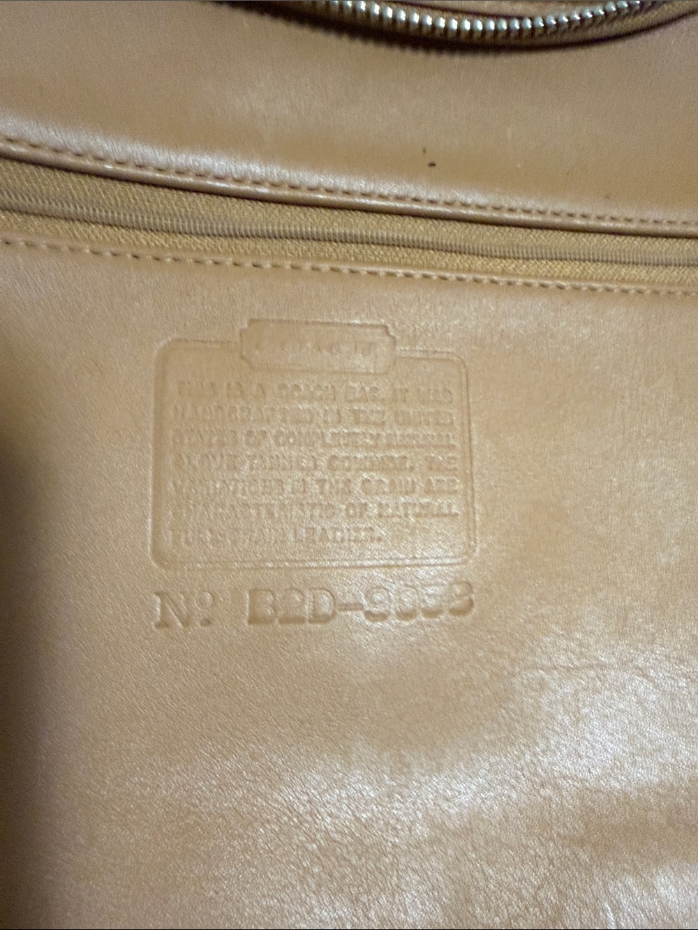 Coach Tan Leather Shoulder Bag - Smooth Tan Finish